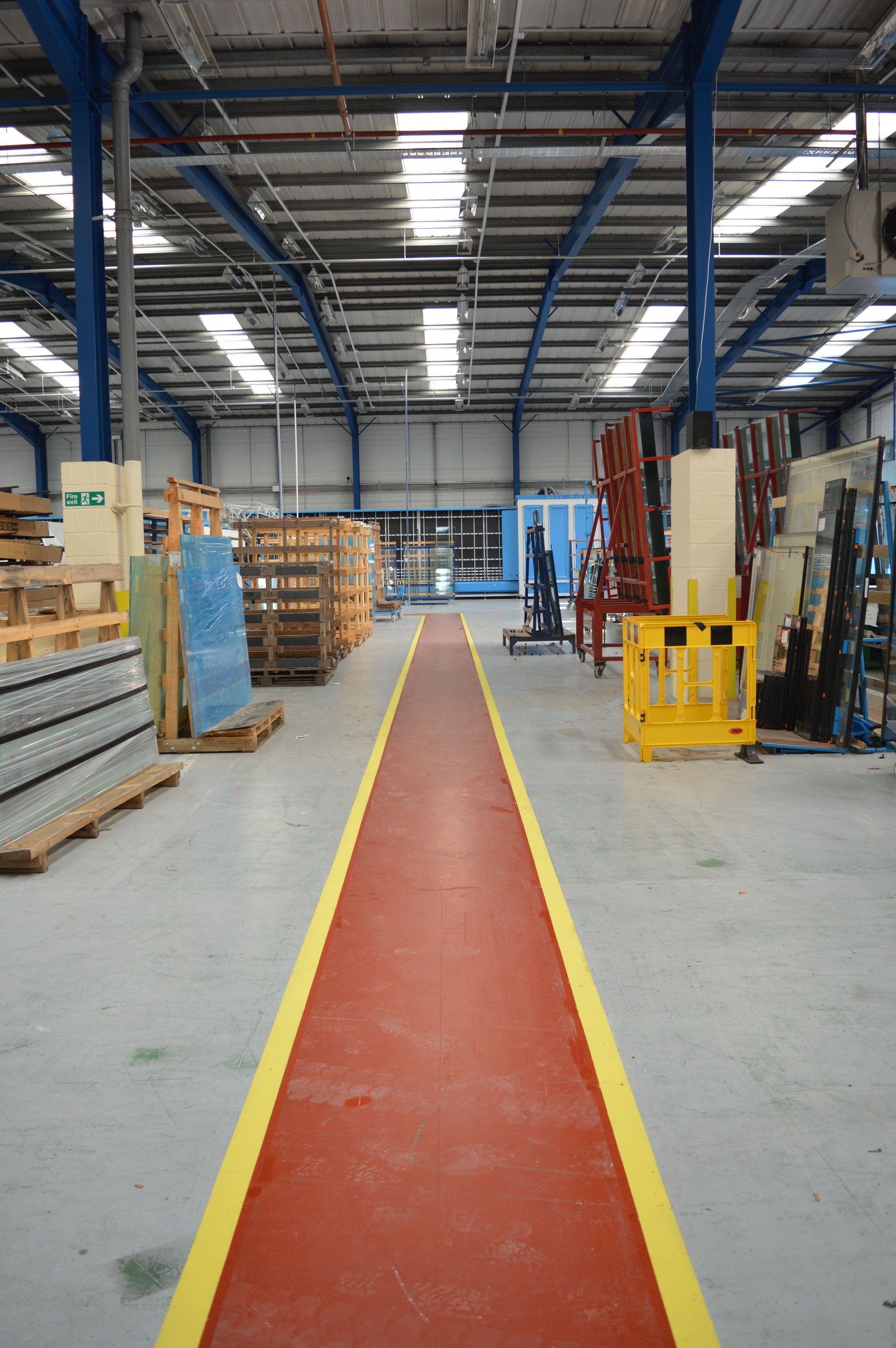 industrial - commercial - floor paint - red - yellow - line marking - painting and decorating