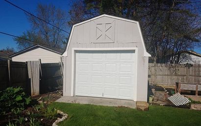 Shed Door After Installation — Port Washington, WI — Jiffy Overhead Door, LLC