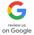Google logo with blue button text, 