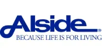 The alside logo is blue and white and says `` because life is for living ''.