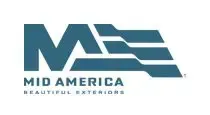The logo for mid america beautiful exteriors is blue and white.