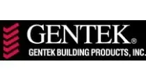 A black and white logo for gentek building products , inc.
