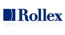 The rollex logo is blue and white on a white background.