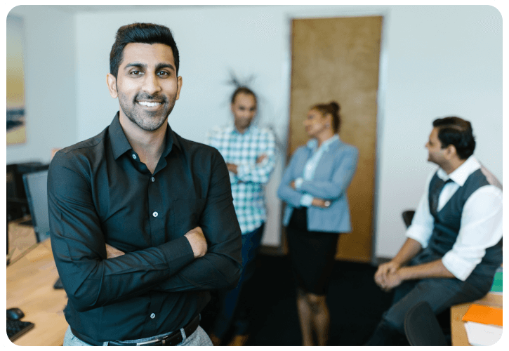 smiling business leader