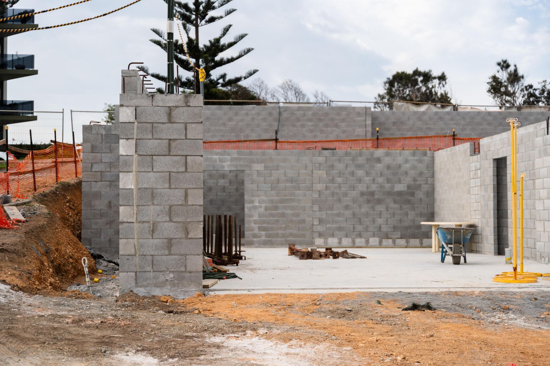 Construction Site with Gray Cinder — Millers Masonry In Kempsey, NSW