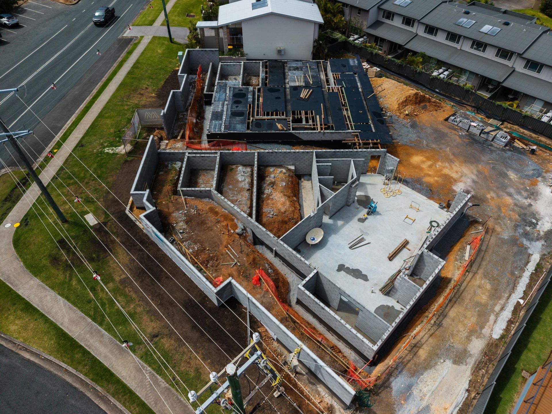 Aerial View of A Building Under Construction — Millers Masonry In Port Macquarie, NSW