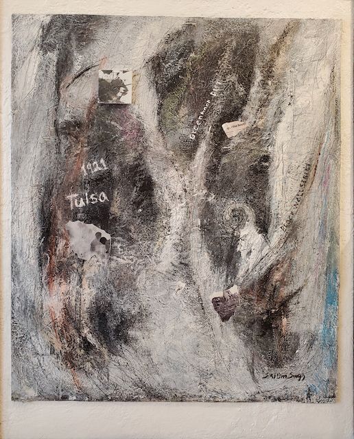 A painting of a tree with the year 1921 on it.