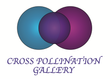 A blue and purple logo for the cross pollination gallery