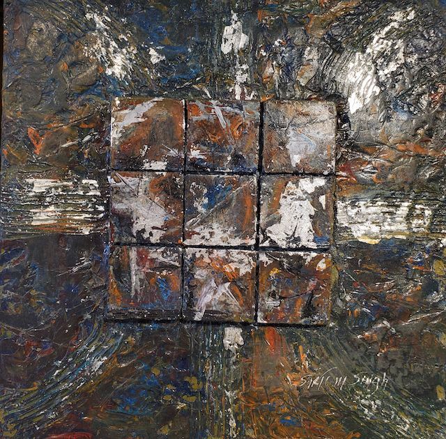 A painting with a square in the middle of it