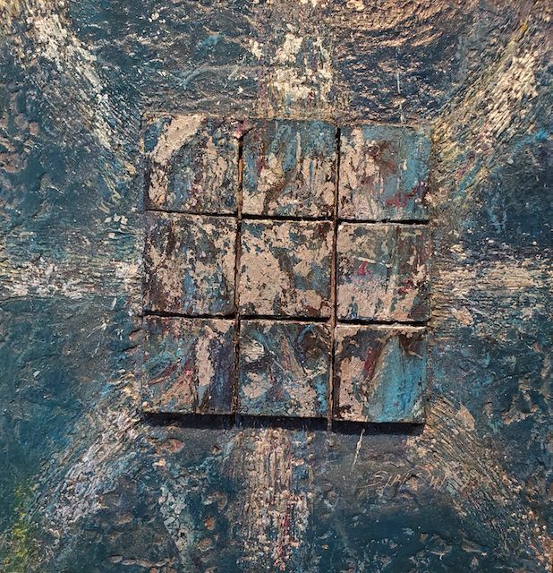 A painting with a square in the middle of it