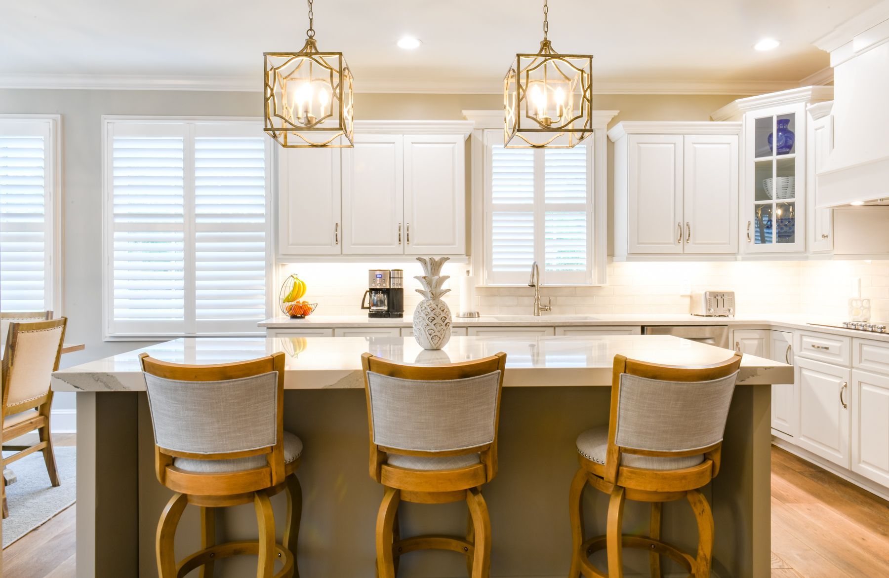 countertop with chairs