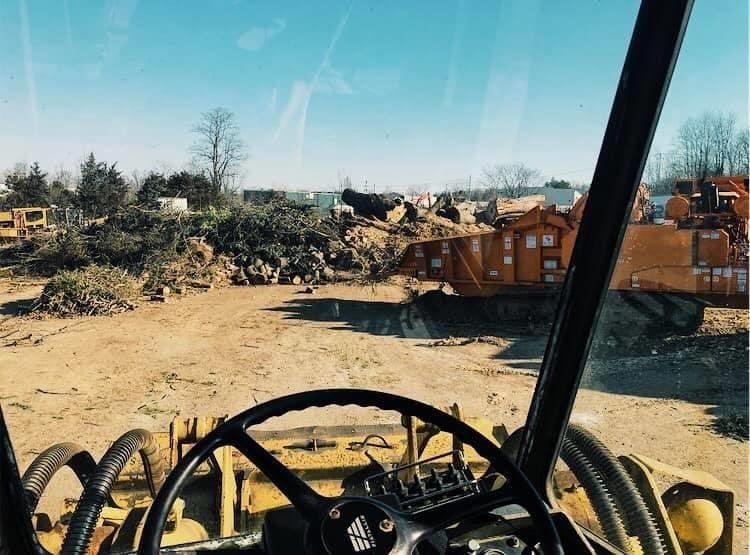 the mulch yard with organic mulch in louisville
