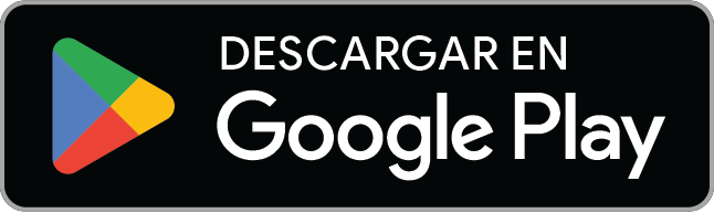 Un botón de Google Play sobre un fondo blanco.