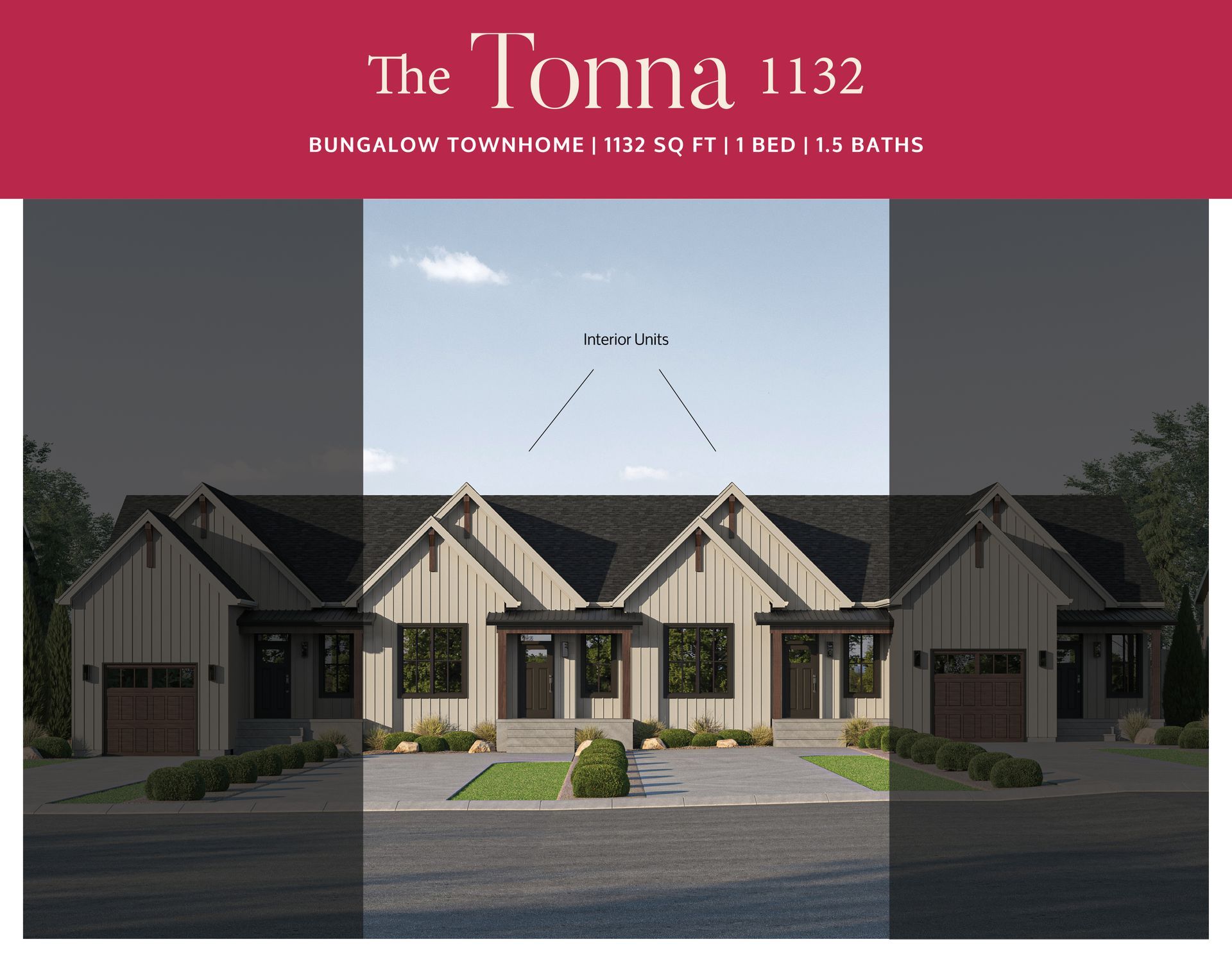 An artist 's impression of the Tonna, interior townhome in Colborne Ontario