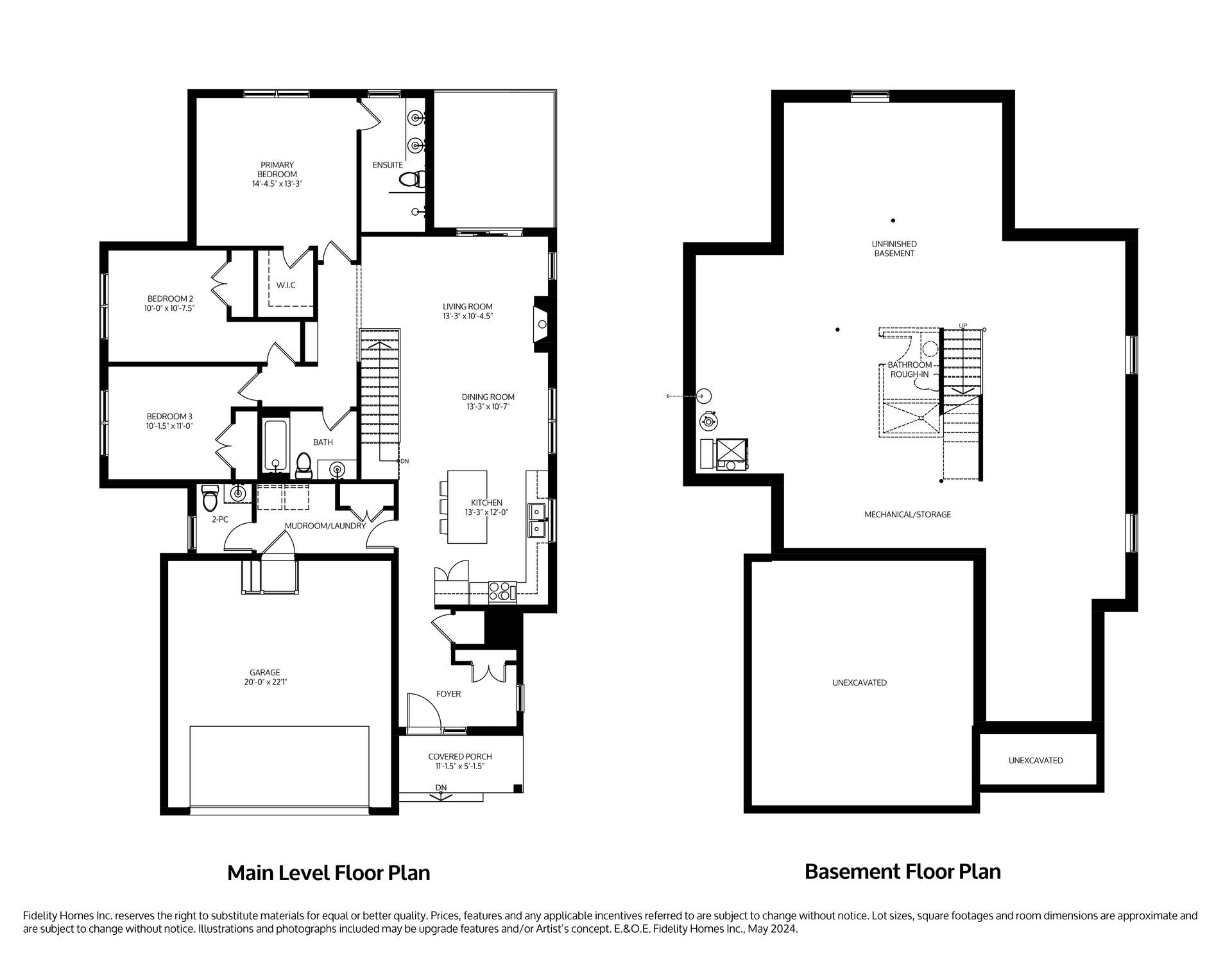A black and white floor plan of the Freya model at Eastfields in Colborne