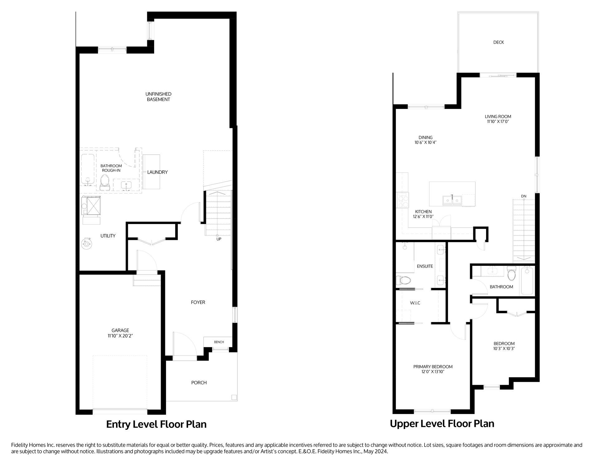 A black and white floor plan of the Quinn model at Eastfields in Colborne