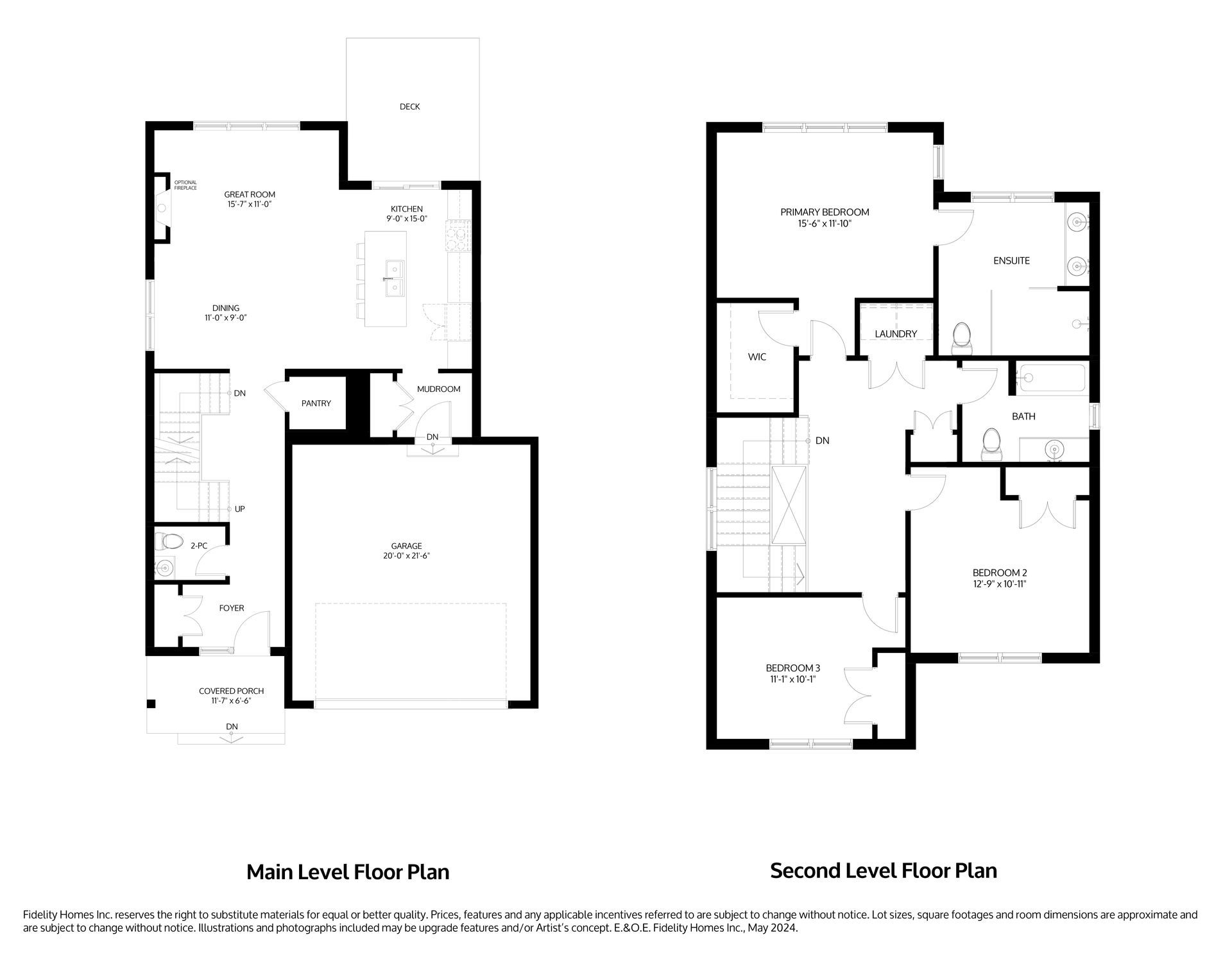 A black and white floor plans of the Jesper model at Eastfields in Colborne