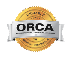 ORCA roofing contractors association gold and silver badge logo with bold black text