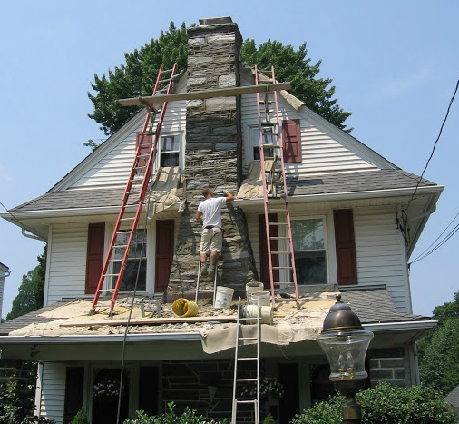 making chimney - stone work in Newtown Square, PA