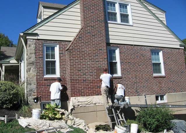 putting bricks in chimney - stone work in Newtown Square, PA