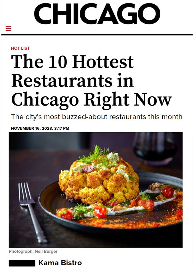 Hottest restaurant in Chicago