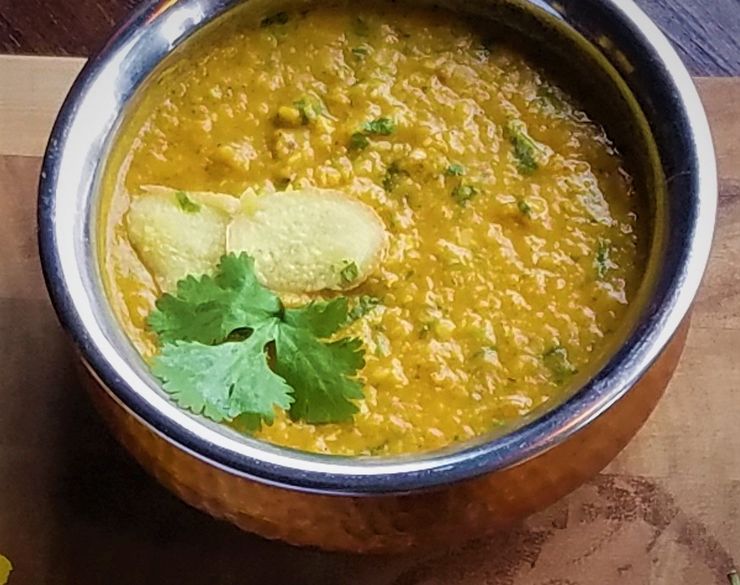 Ginger, turmeric flavored lentils