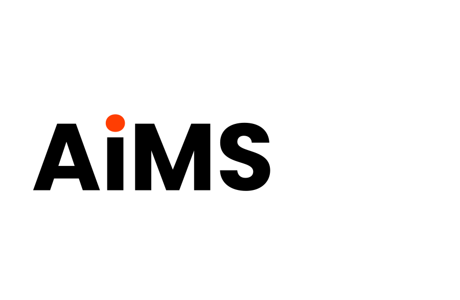 AiMS logo: Black text 