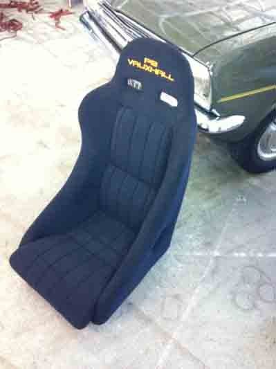 New upholstery on car seat