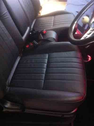 Interior view of the automobile upholstery