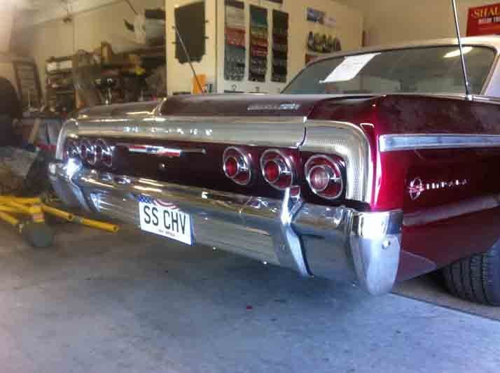 Rear view of a car after repair