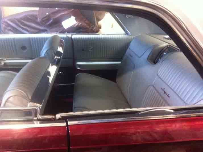 New upholstery being installed in the car