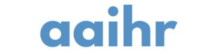 A blue aaihr logo on a white background