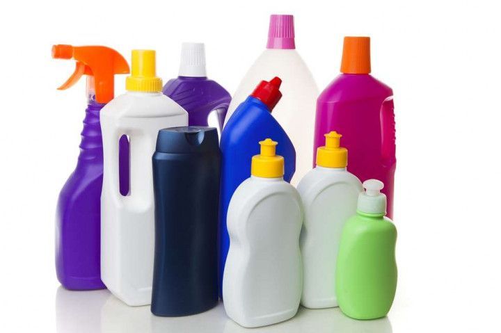 detergents in plastic bottles