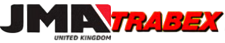 Logotipo de JMA TRABEX REINO UNIDO en negro y rojo.