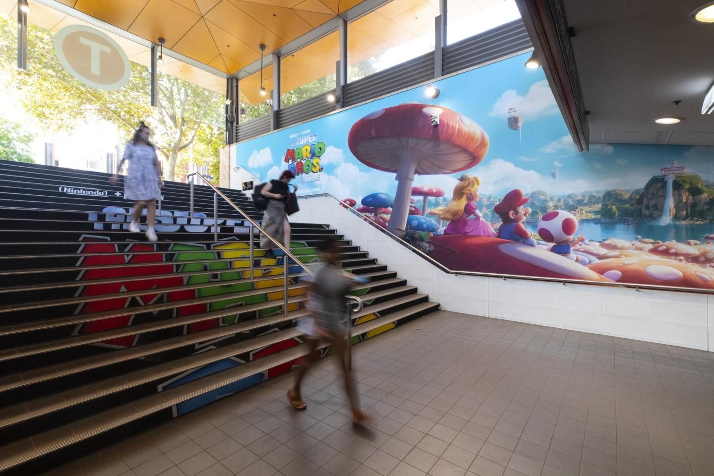 Mario Brothers Movie Station Domination Augmented Reality Billboard