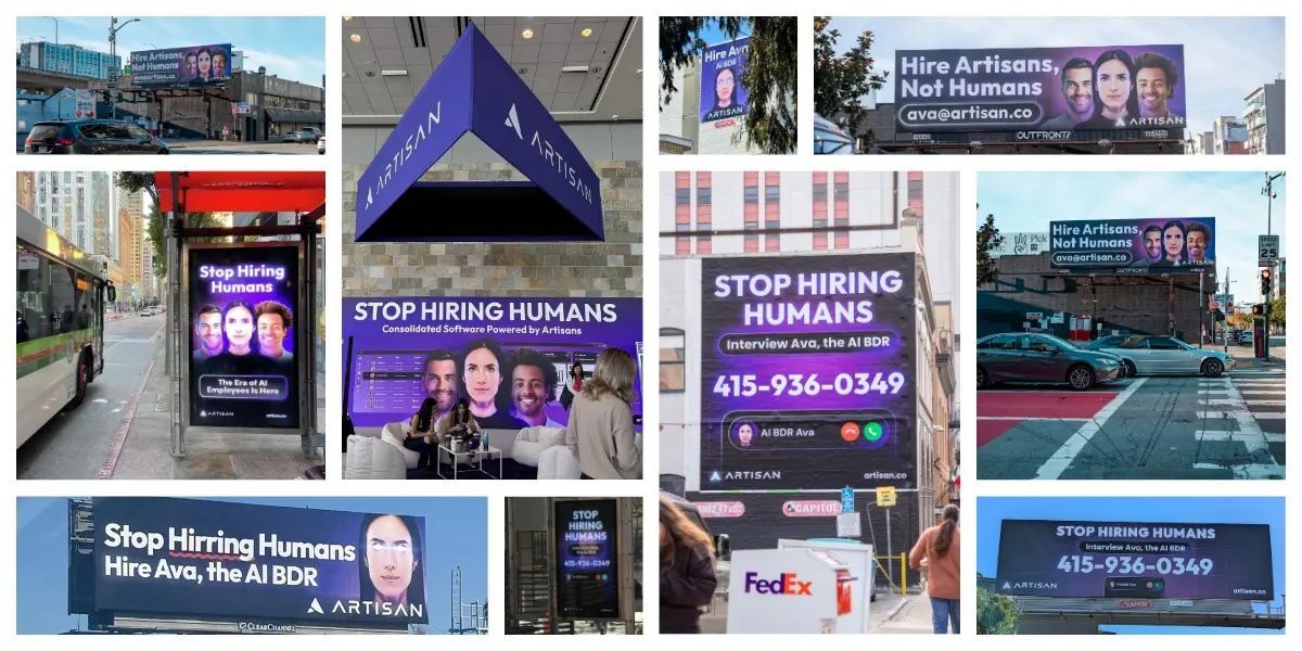 Stop Hiring Humans Billboards