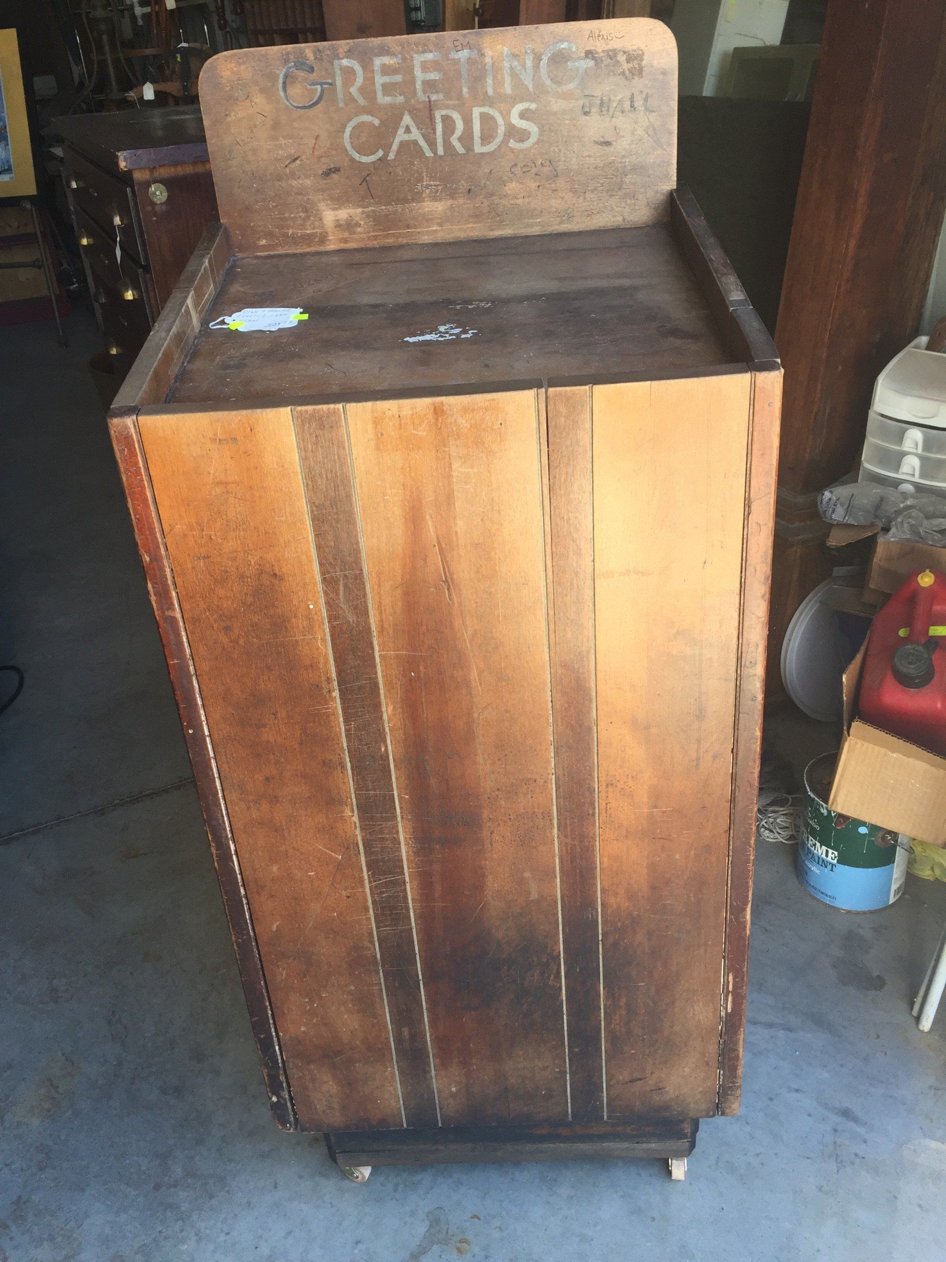 Front Greeting Card Cabinet with 4 Drawers - Great for Hostess Menus in Restaurant