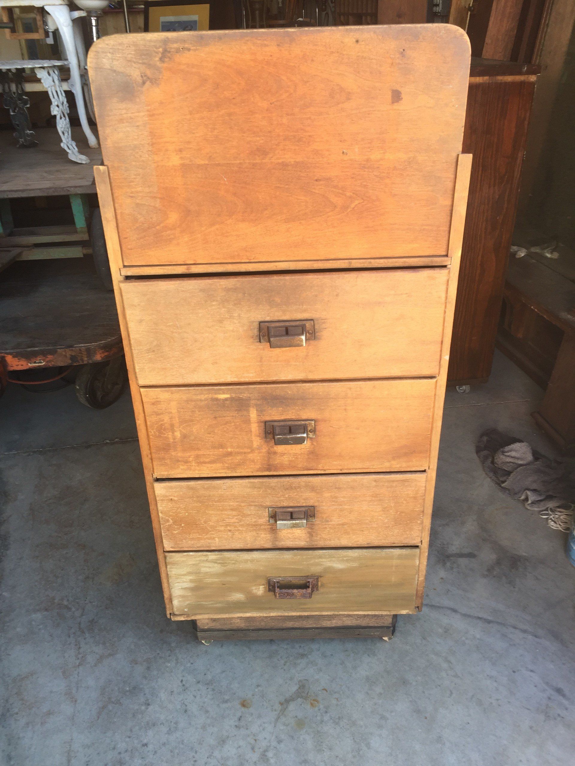 Back Greeting Card Cabinet with 4 Drawers - Great for Hostess Menus in Restaurant