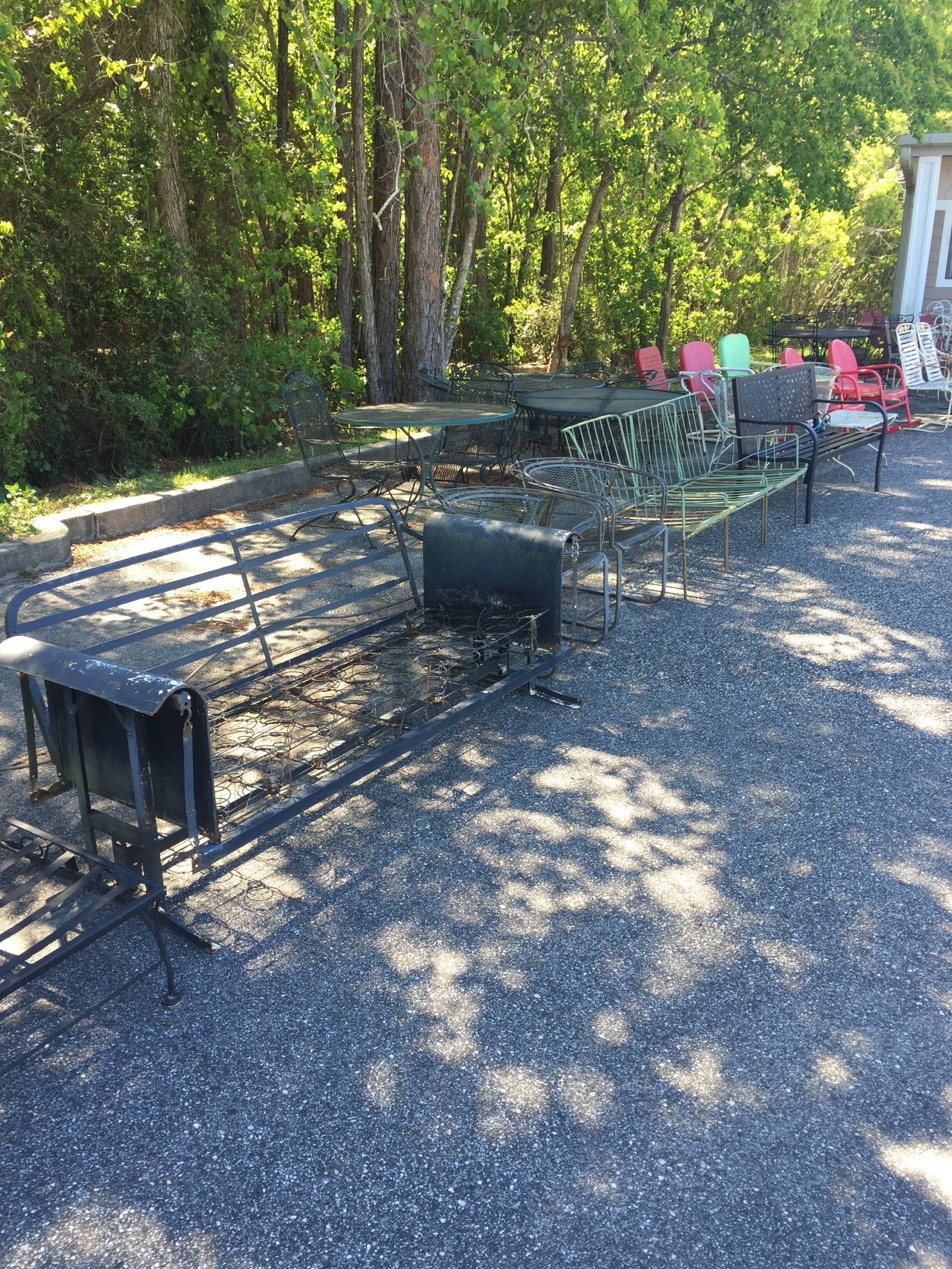 3 piece Iron Sofa, Bench & Glider with Springs