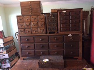 Small Dental, Clock Repair & Hardware Counter Cabinets