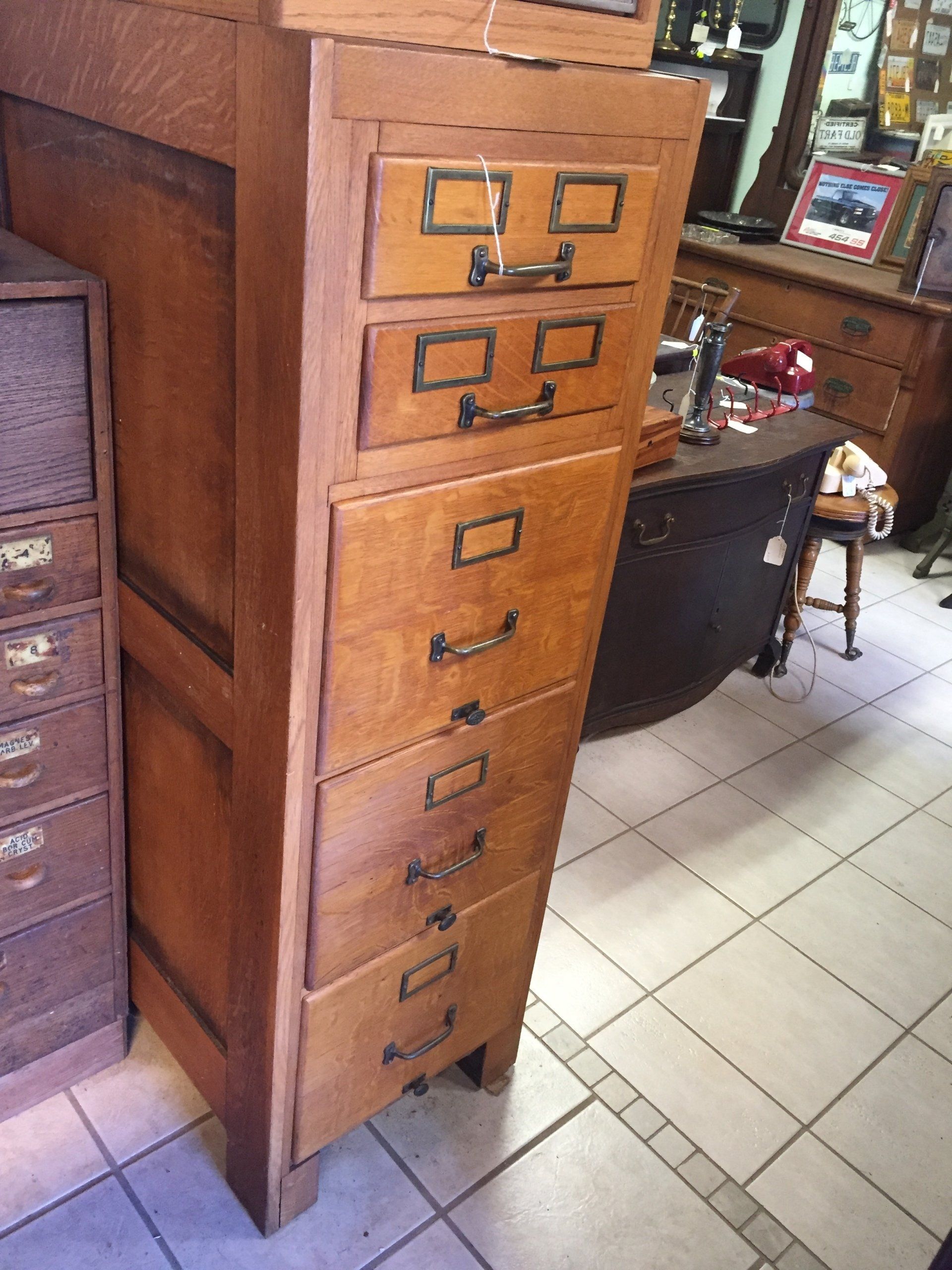 Shaw Walker Oak File Cabinet