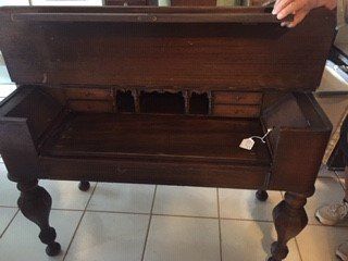 Mahogany Spinnet Desk - open