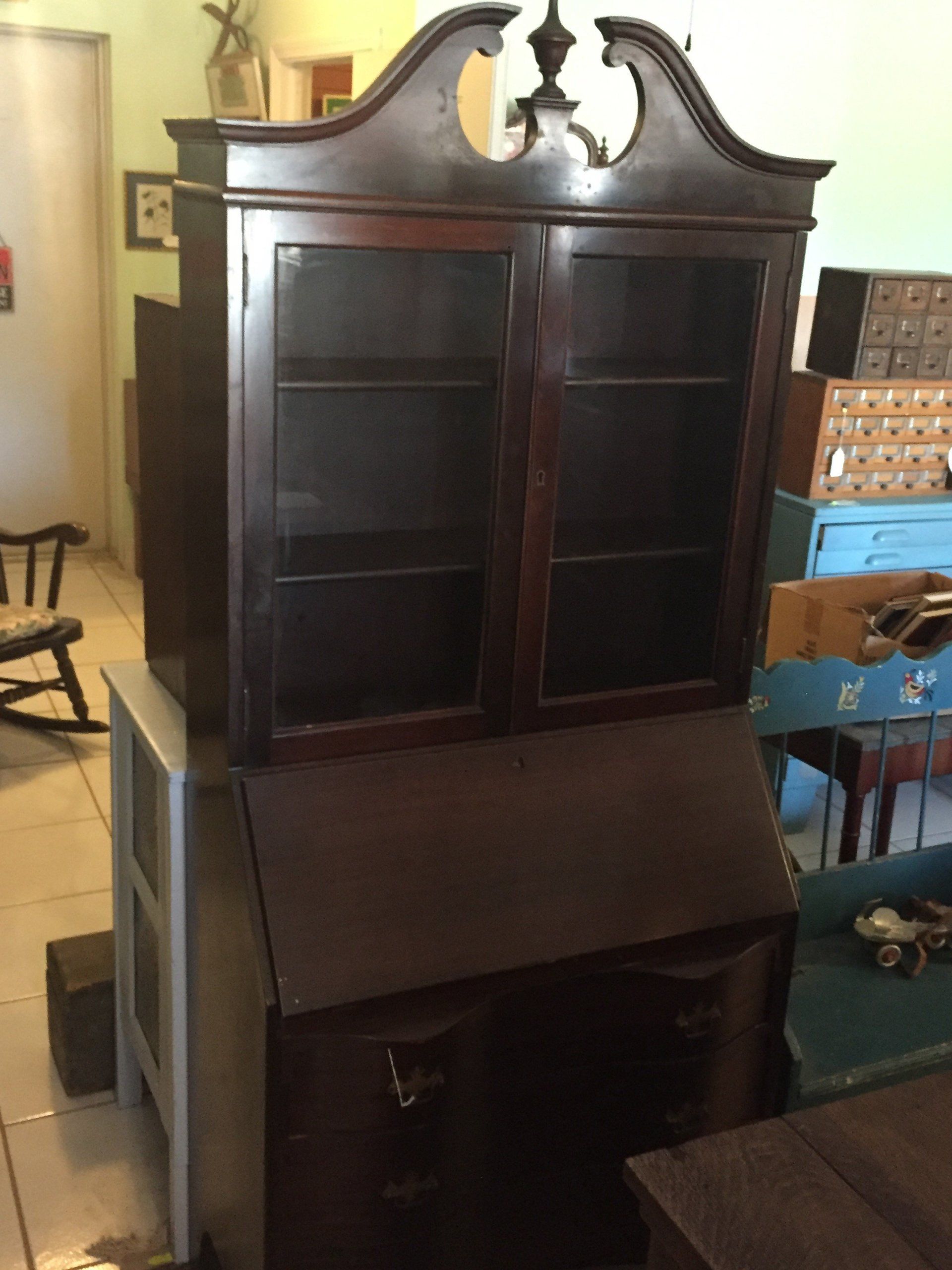Maddox Mahogany Secretary Bookcase