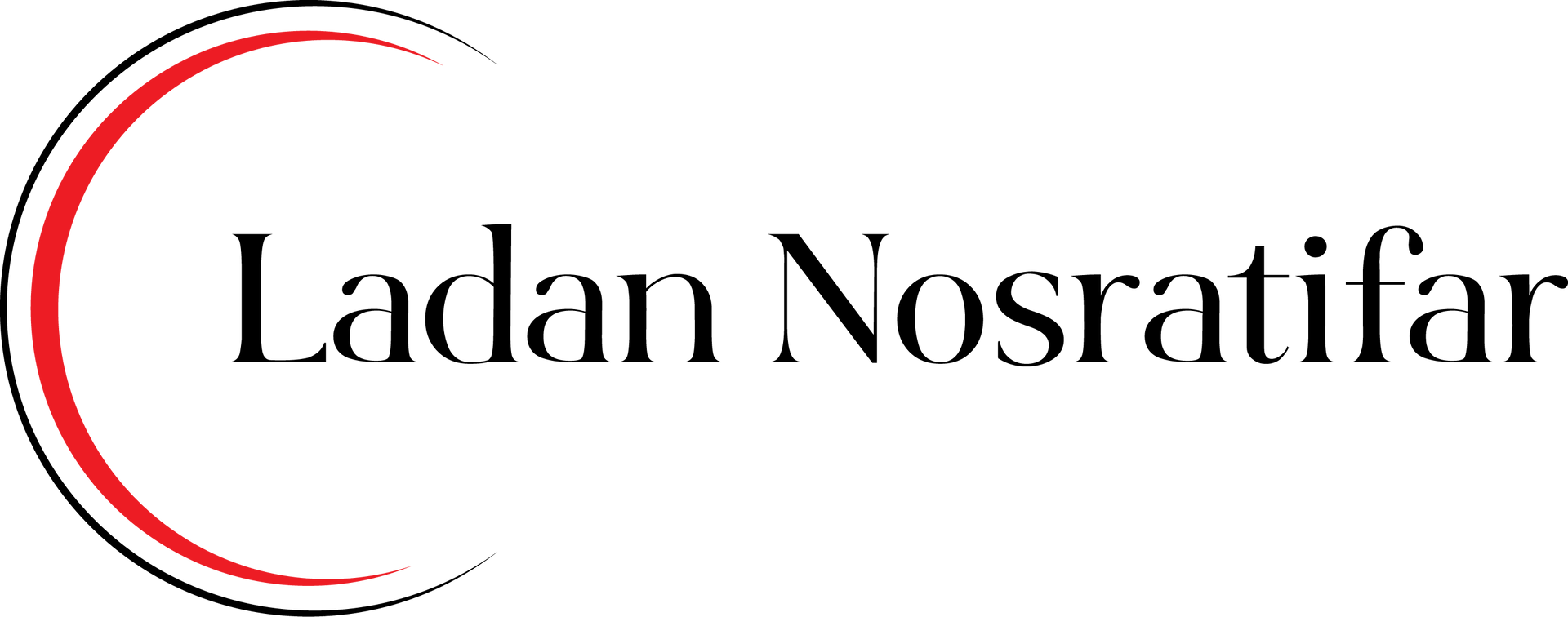 A logo for ladan nosratifar with a red circle around it.