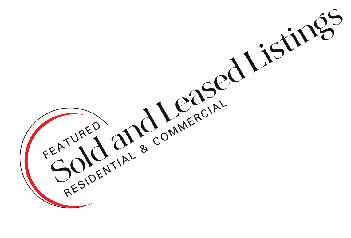 A logo for sold and leased listings residential and commercial