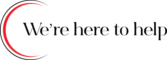 A logo that says `` we 're here to help ''