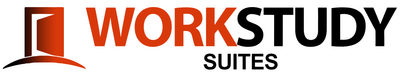 A logo for work study suites is shown on a white background