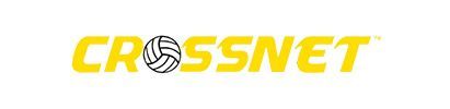 Yellow logo with a volleyball in the middle. The trademark symbol is on the right.