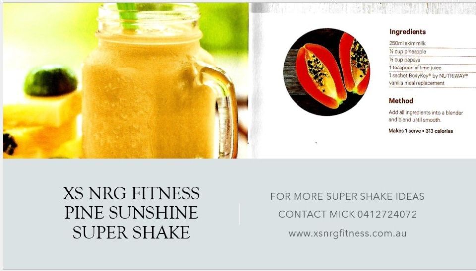 xs nrg fitness fine sunshine super shake recipe