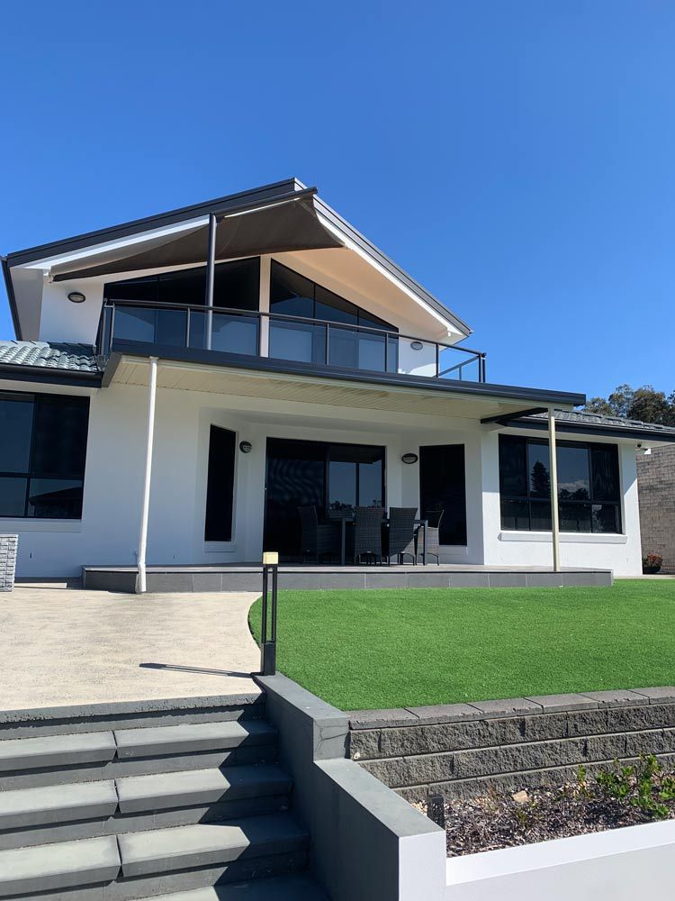 Home With Front Lawn — Painting in Forster